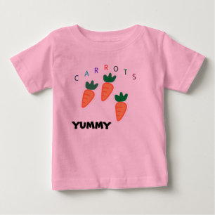Summer Cute Carrots Yummy Baby Pink T-Shirt