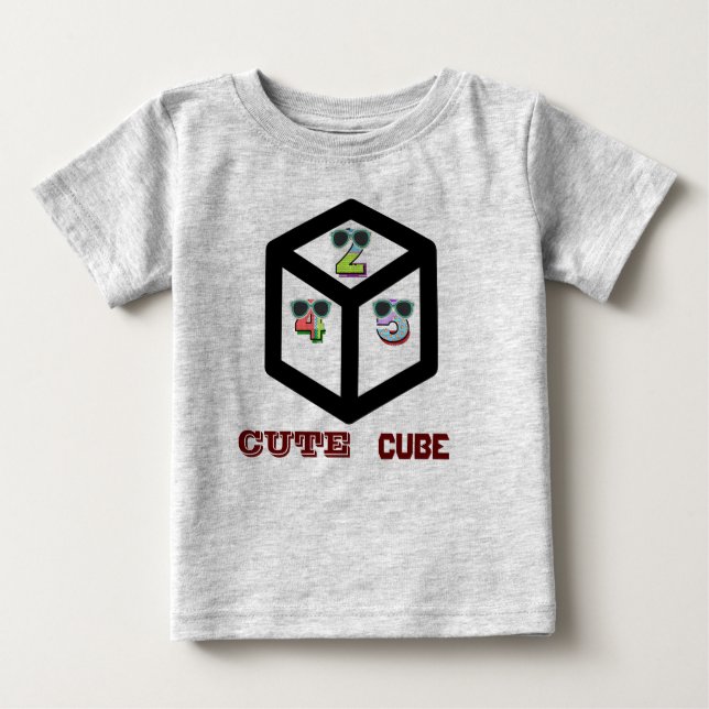  Summer Cute Cube Kids Baby T-Shirt (Front)