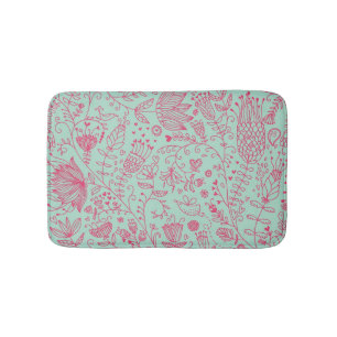 Summer cute floral pattern bath mat