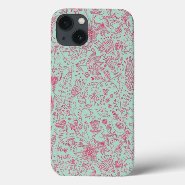 Summer cute floral pattern Case-Mate iPhone case (Back)
