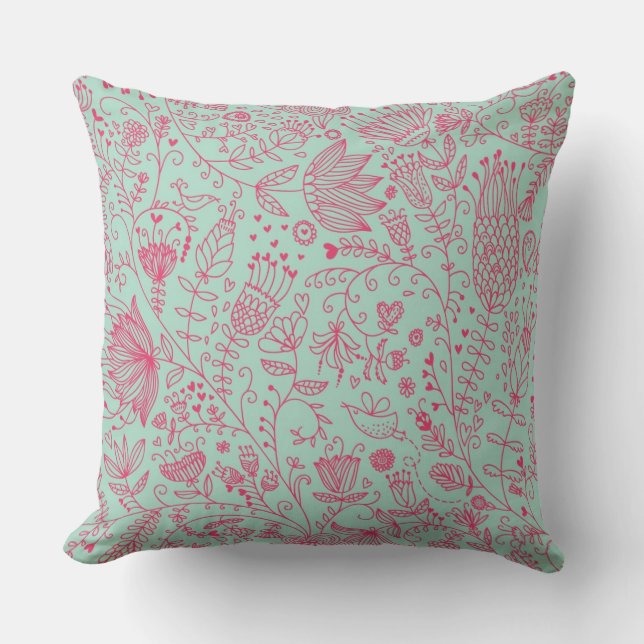 Summer cute floral pattern cushion (Front)