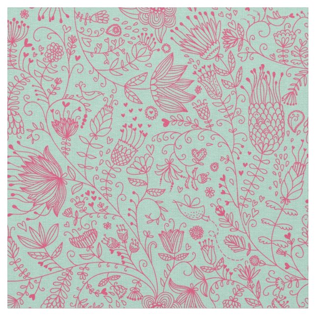 Summer cute floral pattern fabric (Close Up)