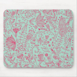 Summer cute floral pattern mouse pad