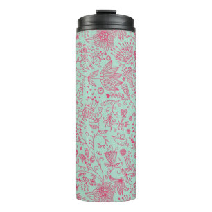 Summer cute floral pattern thermal tumbler