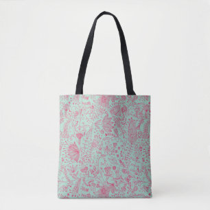 Summer cute floral pattern tote bag