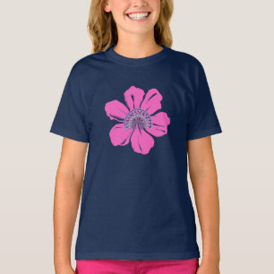 Summer Cute Girls Pink Flower T-Shirt