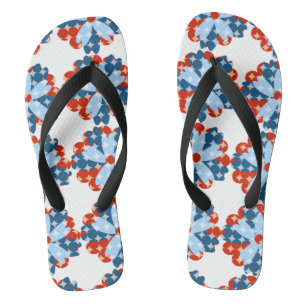 Summer Cute Patriotic Flowers Thongs