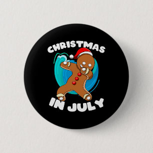 Summer Dabbing Gingerbread Man Xmas Boy Christmas  6 Cm Round Badge