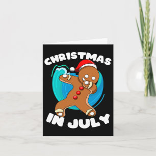 Summer Dabbing Gingerbread Man Xmas Boy Christmas Card