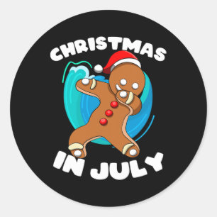 Summer Dabbing Gingerbread Man Xmas Boy Christmas  Classic Round Sticker