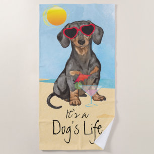 Summer Dachshund Beach Towel