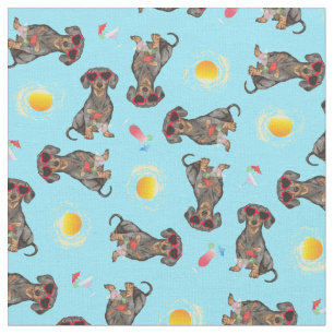 Summer Dachshund Fabric
