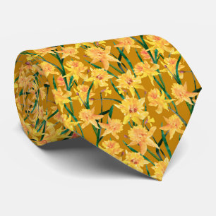 Summer Daffodil Pattern Tie
