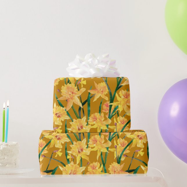Summer Daffodil Pattern Wrapping Paper (Party Gifts)