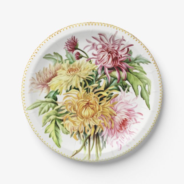 Summer Dahlias Paper Plates (Front)