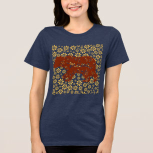 Summer Daisies Bear Mama Women's Clothing Tri-Blend Shirt