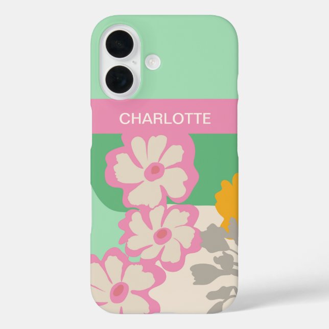 Summer Daisies Colour Blocks Modern Floral  Case-Mate iPhone Case (Back)