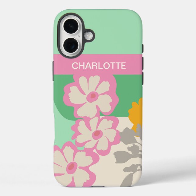 Summer Daisies Colour Blocks Modern Floral  Case-Mate iPhone Case (Back)