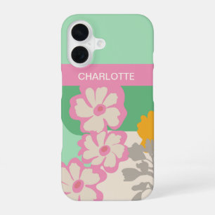 Summer Daisies Colour Blocks Modern Floral iPhone 16 Case