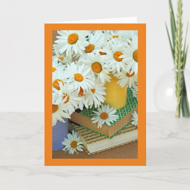 Summer Daisies Folded Blank Greeting Card (Front)