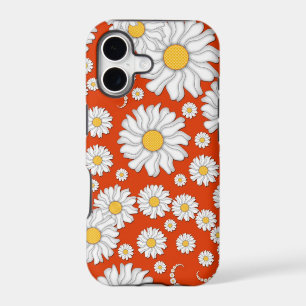 Summer Daisies on Bright Orange
