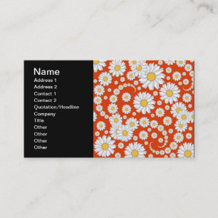Summer Daisies on Bright Orange Business Card