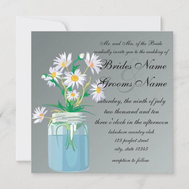 Summer Daisies Wedding Invitations (Front)