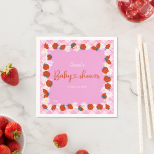 Summer Daisy Flower Berry Sweet Baby Shower  Napkin