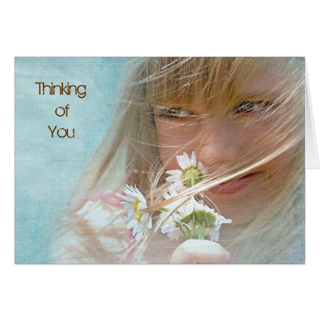 Summer Daisy Girl Thinking of You (Front Horizontal)