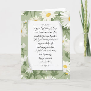 Summer Daisy Religious Wedding  Card
