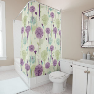 Summer Dandelion Design Shower Curtain