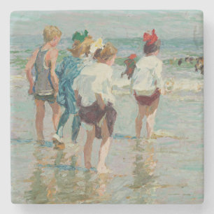 Summer Day at Brighton Beach (by E.H. Potthast) Stone Coaster