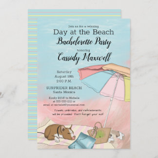 Summer Day at the Beach Bachelorette Party Invitation