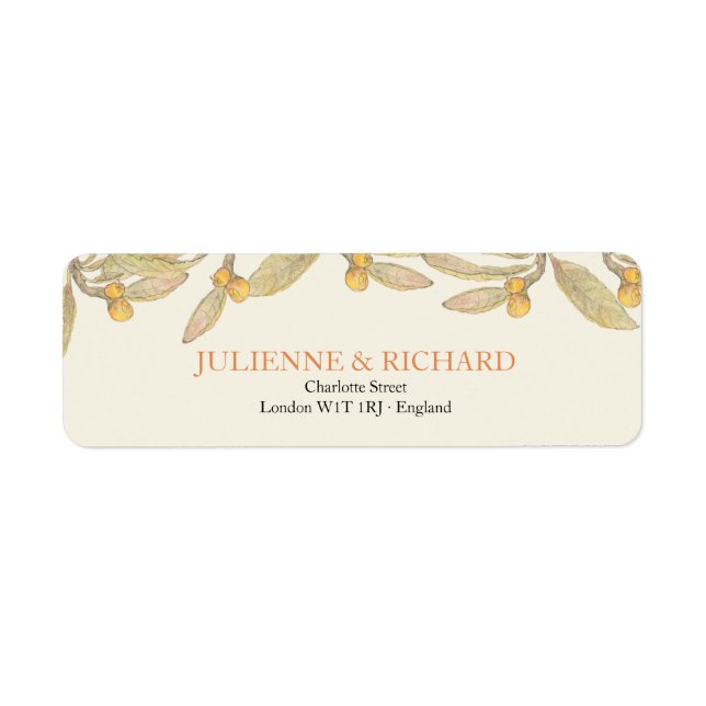 Summer Day | Botanical Return Address Label (Front)