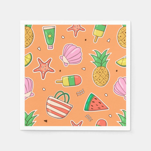 Summer Days Beach Paper Napkin (Front)