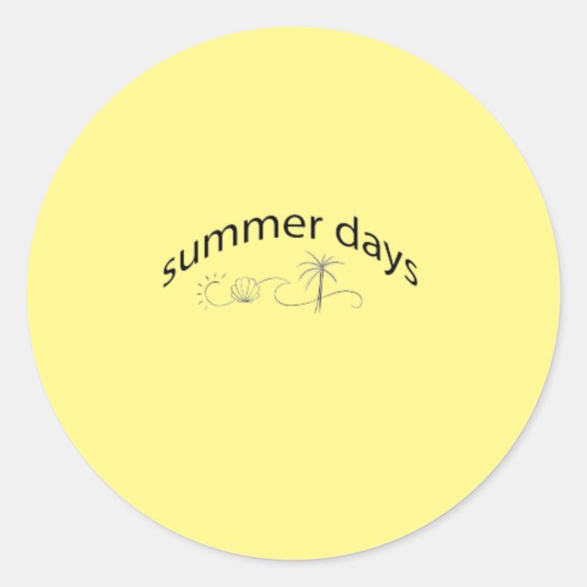 summer days classic round sticker (Front)