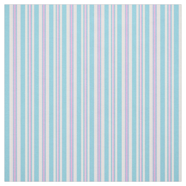 Summer Days Deckchair Stripes Pink Sky Blue White Fabric (Swatch)