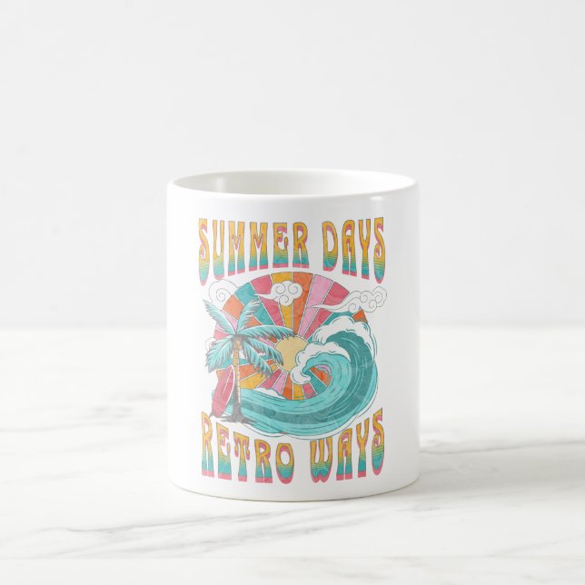 Summer days, retro ways text design coffee mug (Center)