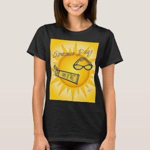 Summer Days Sunshine Navy Blue Tank Top