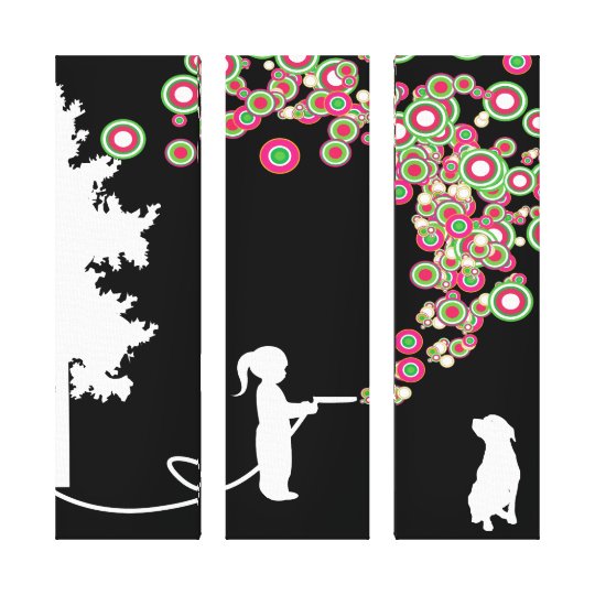 summer days three panel wrapped canvas