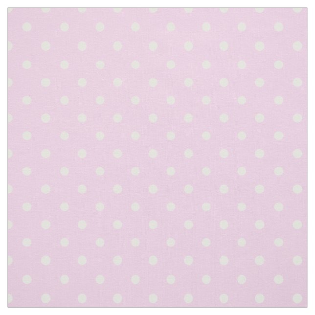 Summer Days White Polka Dots Pattern on Rose Pink Fabric (Swatch)