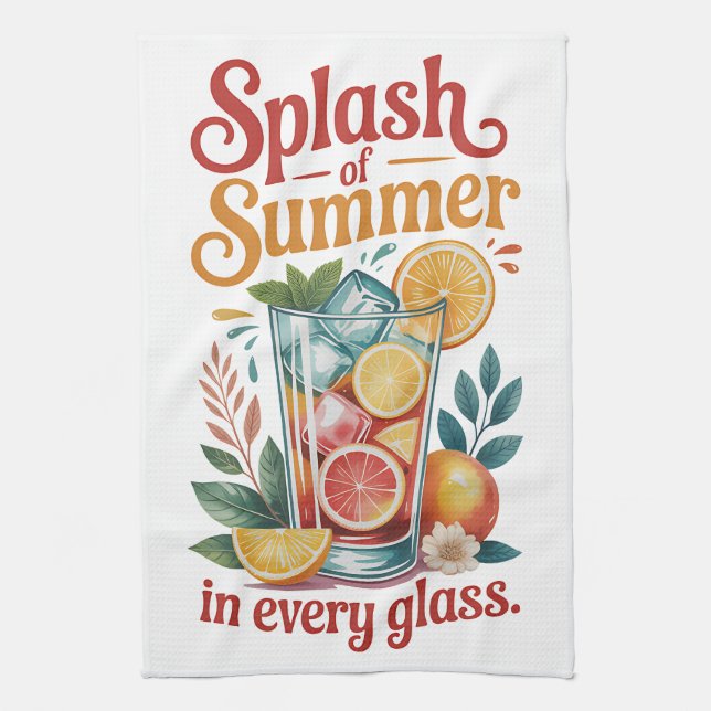 Summer Design Tea Towel (Vertical)