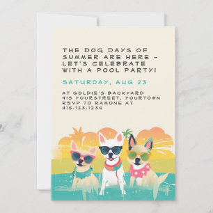 Summer Dog Party Invitation Customisable