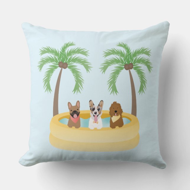 Summer Dogs Swimming Pool Cushion (Front)