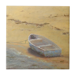 Summer Dory - Boat on the Shore Ceramic Tile
