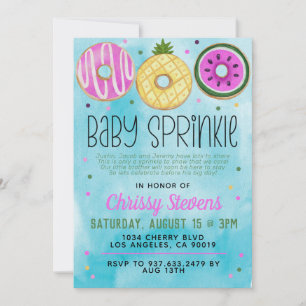 Summer Doughnut Baby Sprinkle Shower Invitation