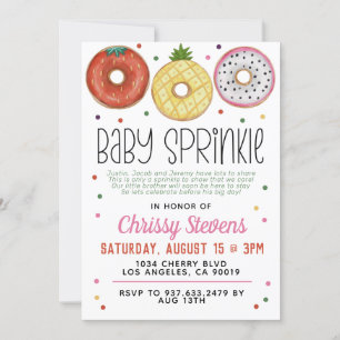 Summer Doughnut Baby Sprinkle Shower Invitation