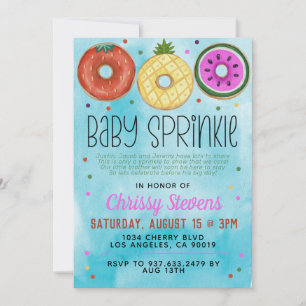Summer Doughnut Baby Sprinkle Shower Invitation