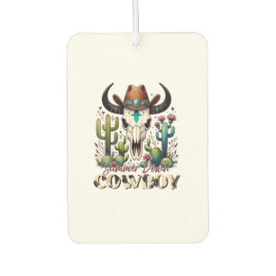 Summer down Cowboy Cow Skull western cactus Car Air Freshener