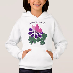Summer Dream - Pink Butterfly Purple Flower Doodle
